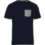 Kariban zsebes pl organikus pamut, Navy/Grey Heather